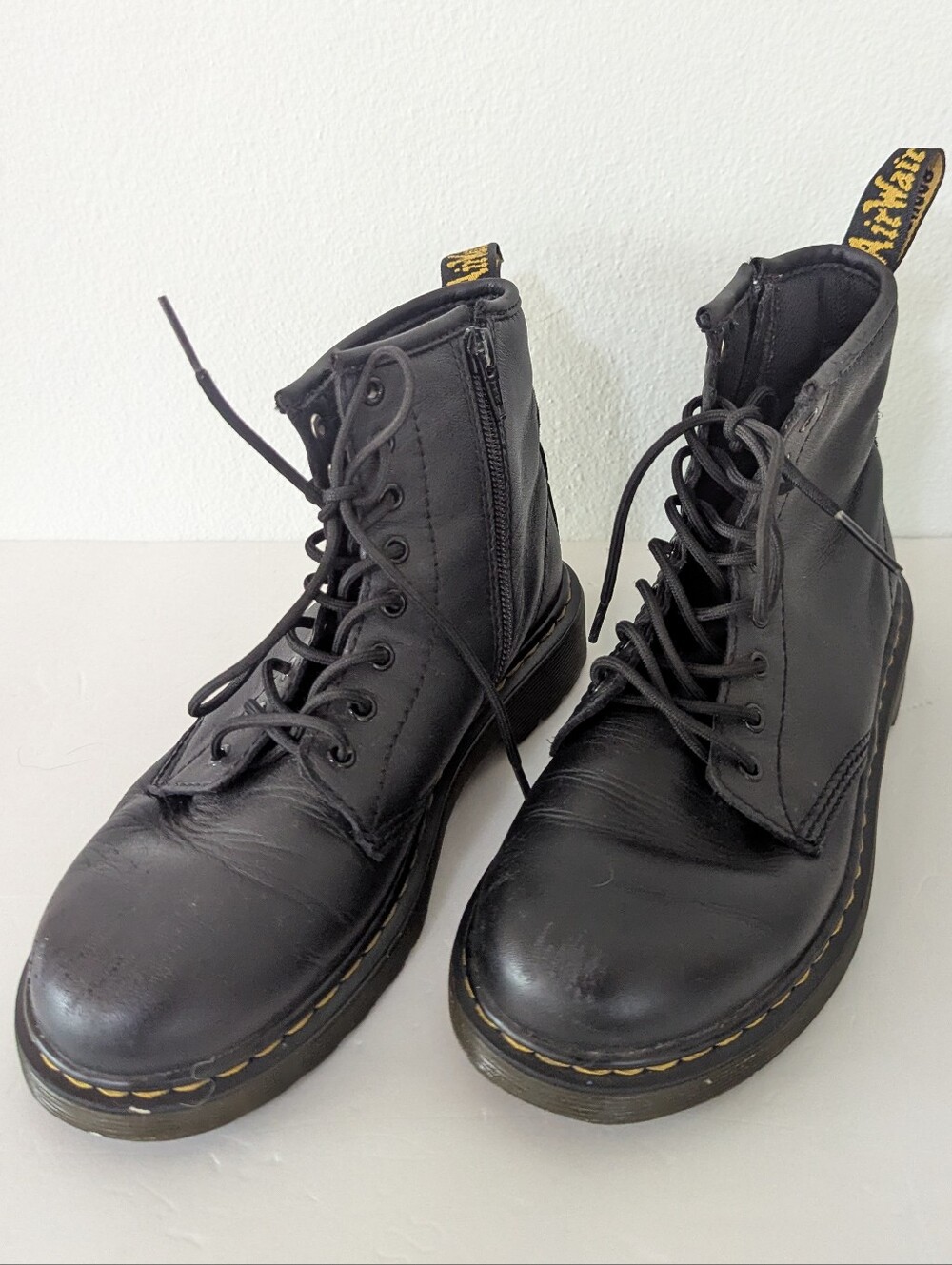 Dr. Martens 1460 Juniors Lace Up Boots Combat Black Size 3 US - Picture 2 of 10